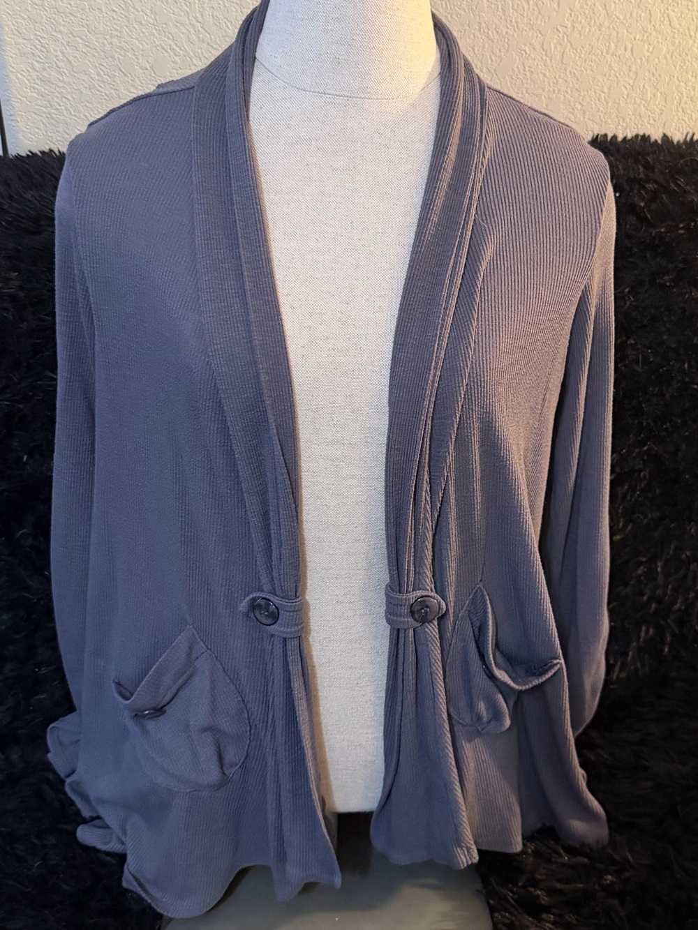Love By Design Slate Gray Open Front Cardigan